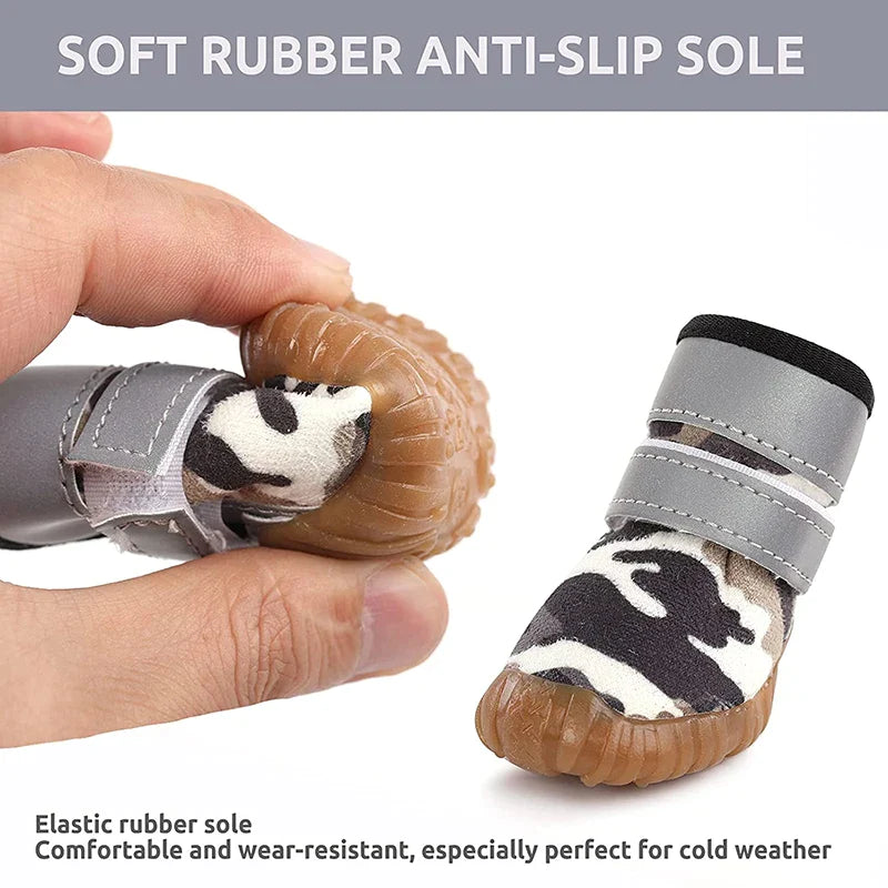 Reflective Straps Rugged Dog Shoes