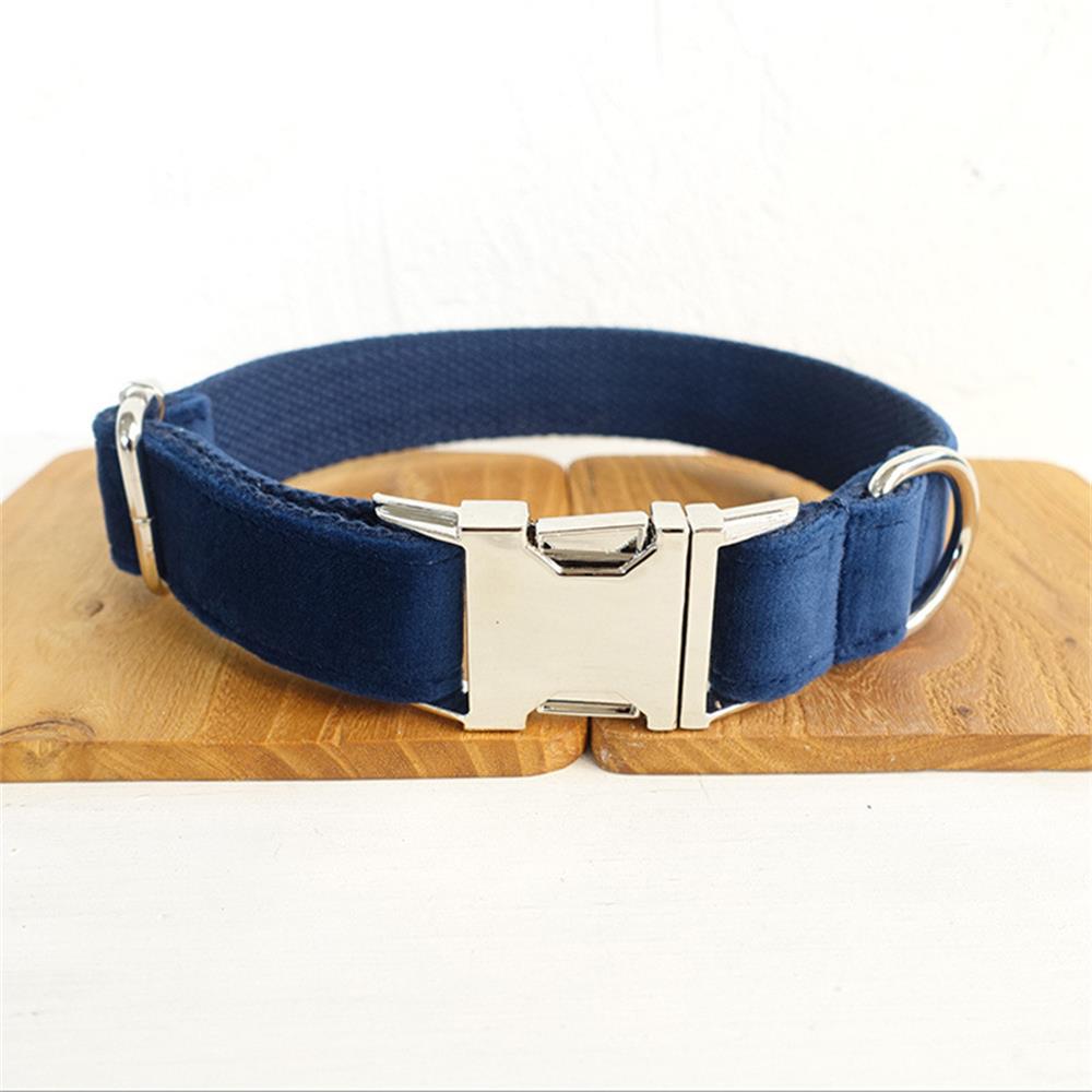 DARK BLUE Velvet Pet Collar
