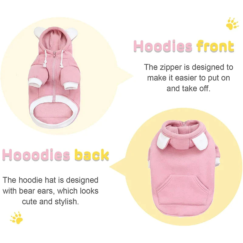 Bunny Ear Small Dog Hooded Sweatshirt