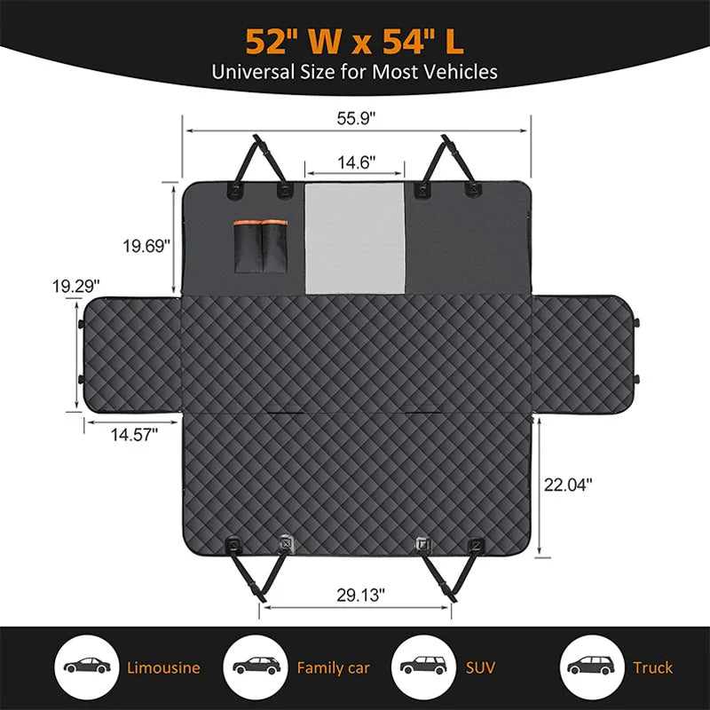 Waterproof Dog Car Zipper Seat Cover