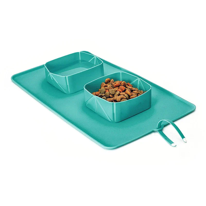 Collapsible Dog Double Travel Bowl