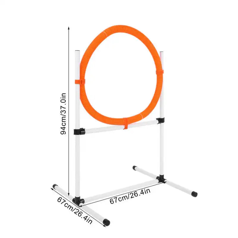 Adjustable Dog Hurdle Hoop Obstacle Set
