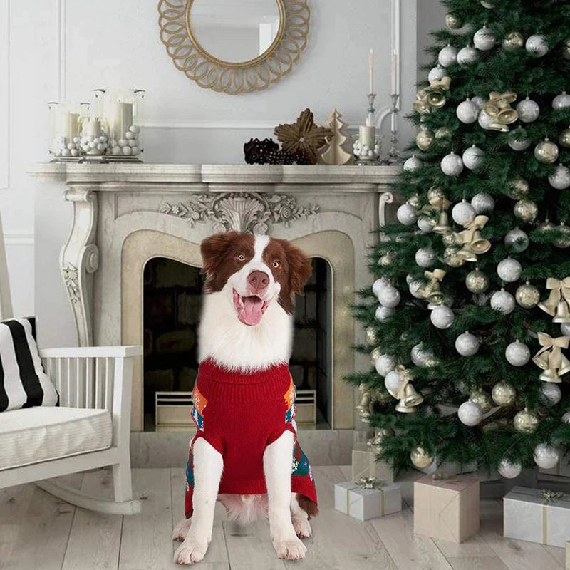 Snowflake Patterns Knitted Dog Sweater