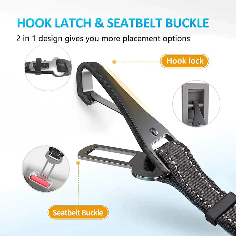 2 In 1 Latch Bar Bungee Dog Car Seat Belt
