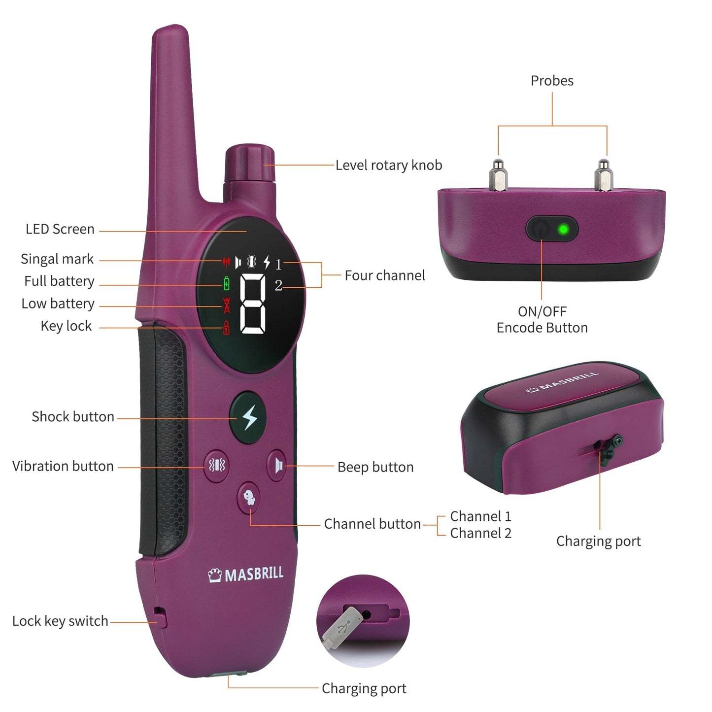 1000ft Shock Electronic Dog Anti Bark Collars