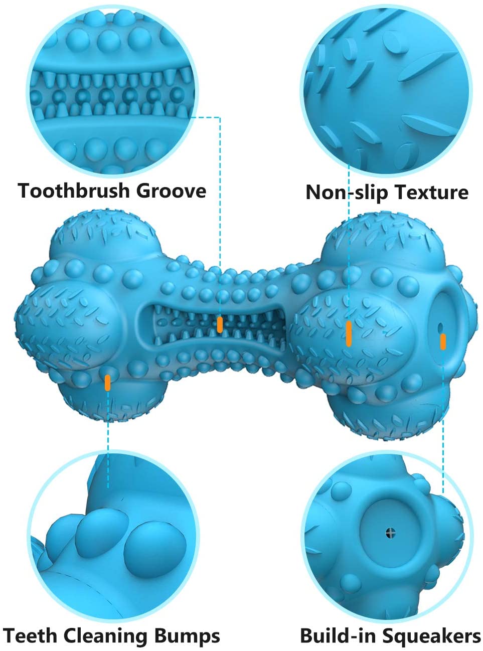 Squeaky Rubber Dog Chewy Toys