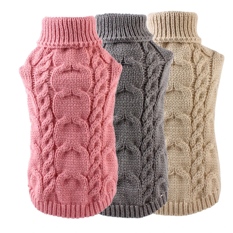 Cozy Turtleneck Knit Dog Sweaters
