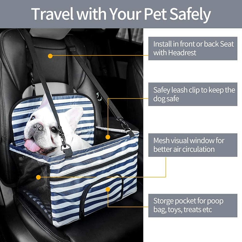 Fashion Striped Dog Car Seat Carrier