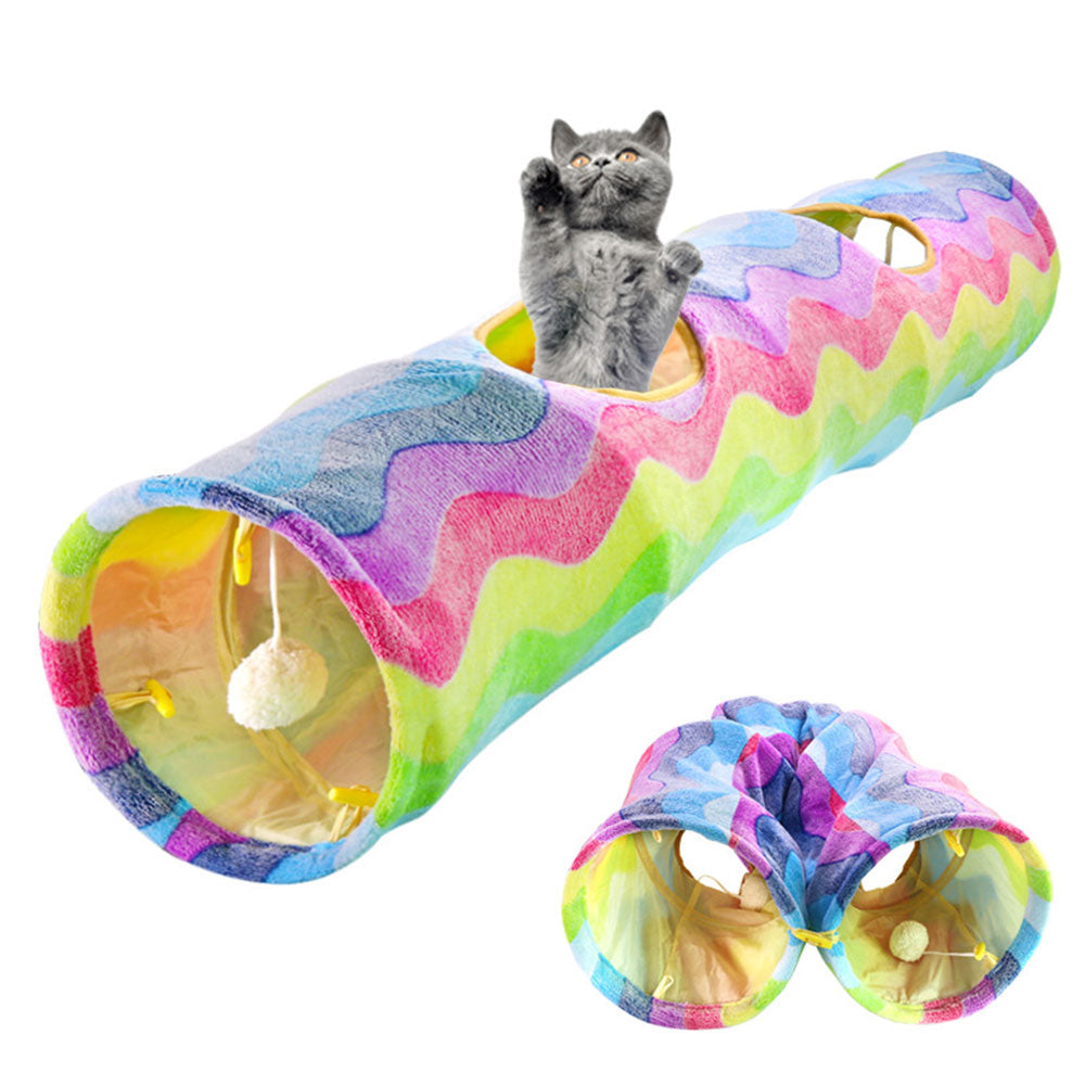 Foldable Rainbow Cat Tunnel