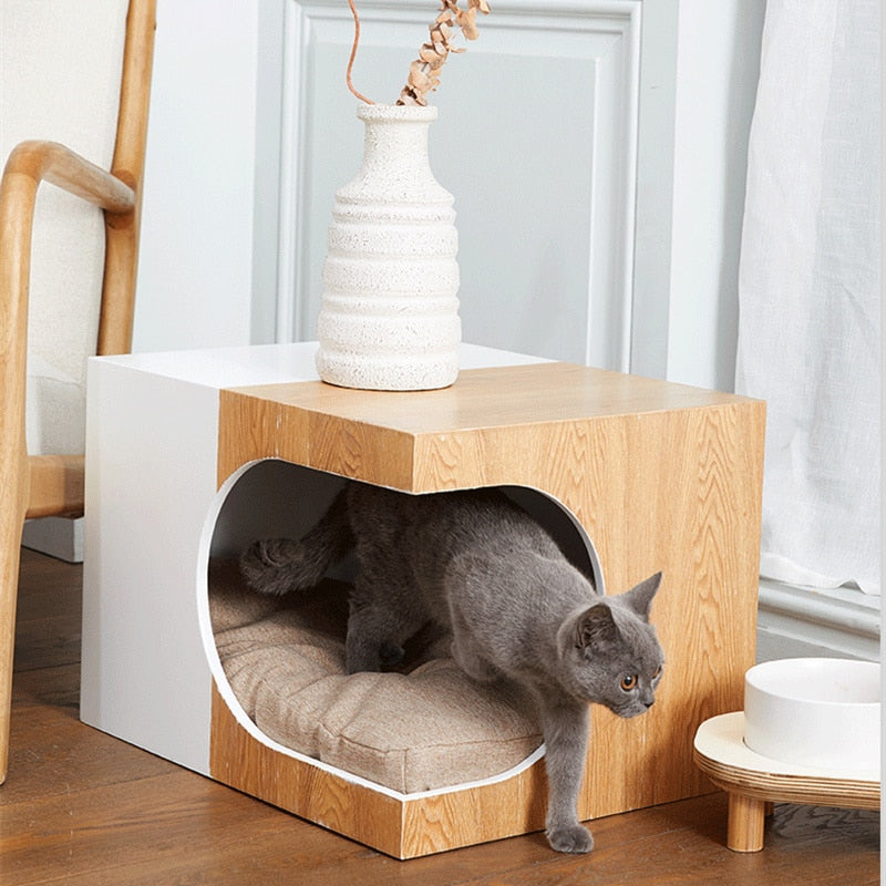 Luxury Solid Wood Cat House
