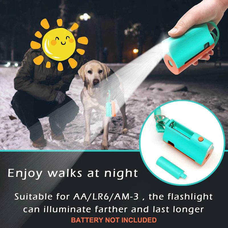 Dog Poop Bags Dispenser With LED Flashlight