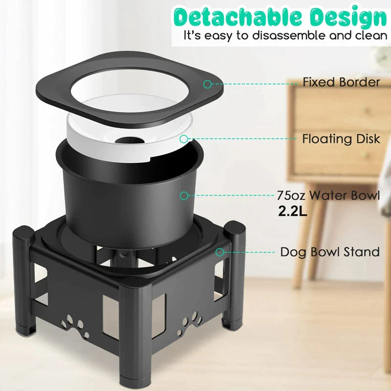 Elevated 3 Height Pet Water Bowl