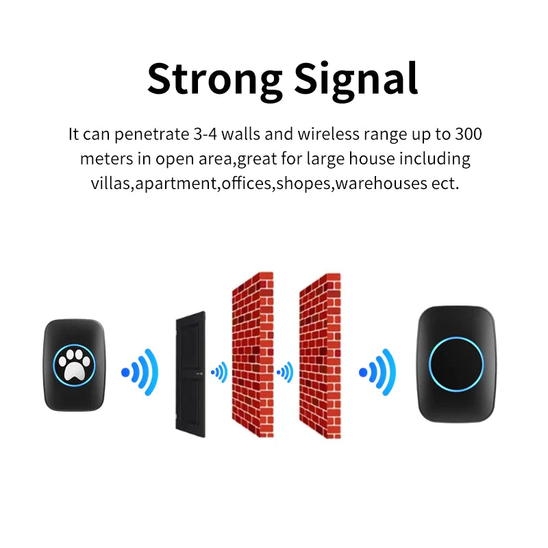 300m Remote Control Dog Smart Doorbell