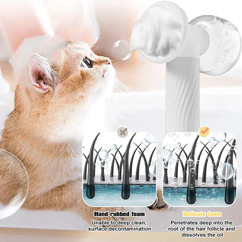 Wireless Auto Foaming Dog Bath Brush