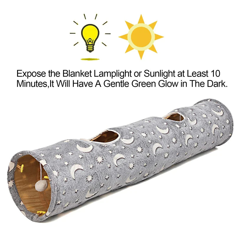 Luminous Collapsible Cat Tunnel