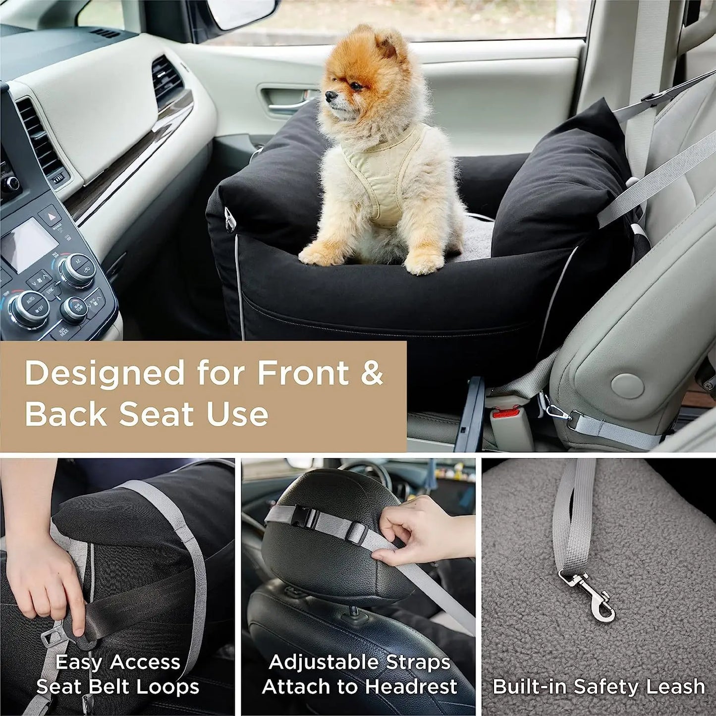 Luxury Padded Cotton Dog Car Booster