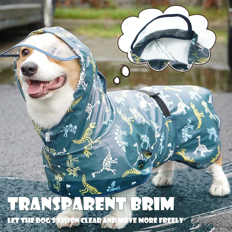 Quality Clear Hooded Dog Raincoat