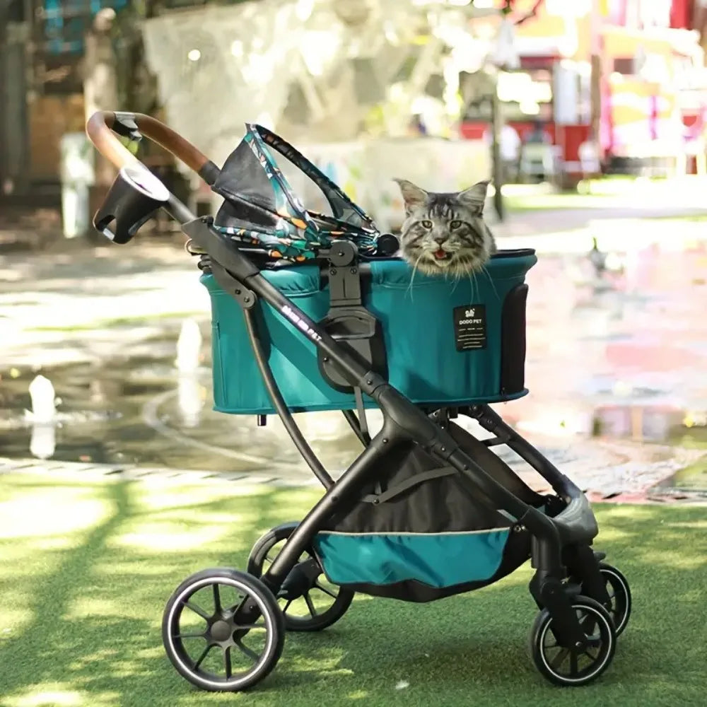 Leather Handle Pet Carrier & Stroller