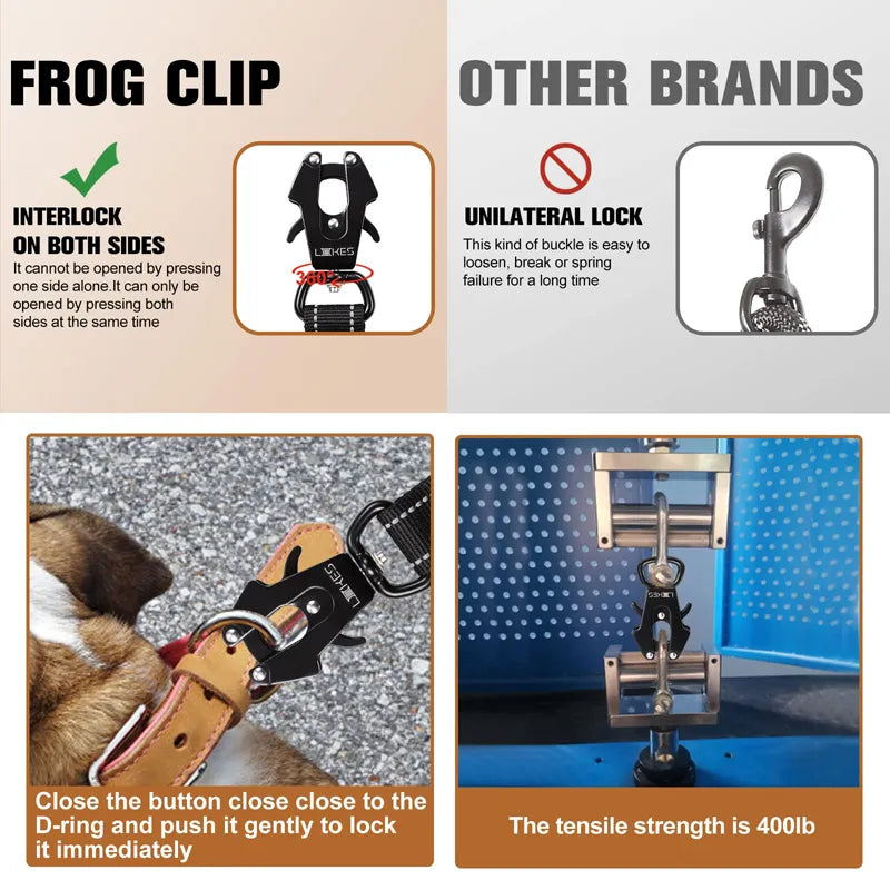 Tactical Frog Clip Dog Leash