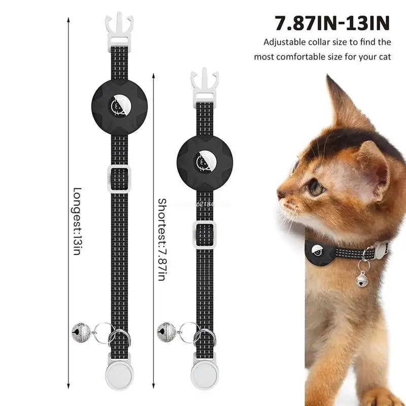 Reflective Pet AirTag Collar With Bell