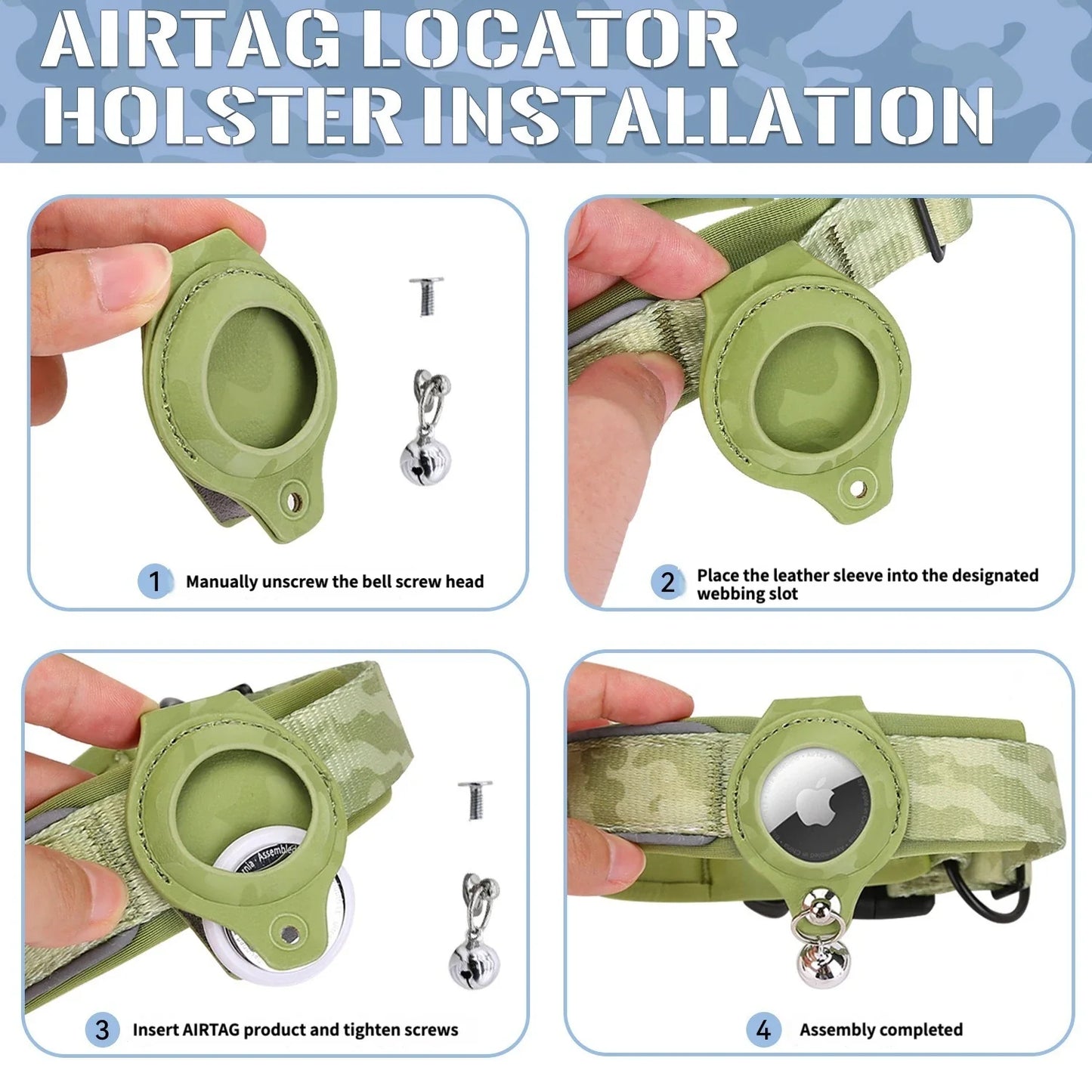 Reflective Big Dogs AirTag Collar