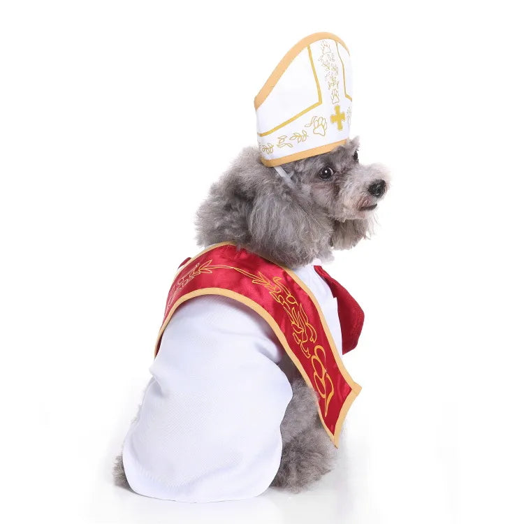 Funny Halloween Priest Dog Costume
