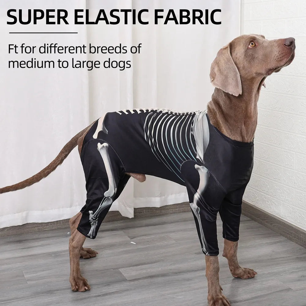 Halloween Dog Funny Skeleton Costume