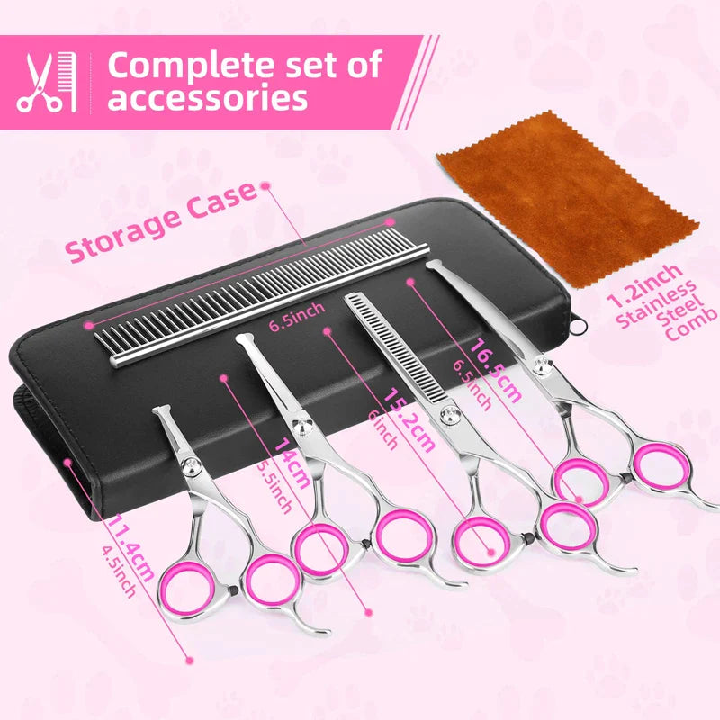 Stainless Steel Safe Dog Grooming Scissors Kit