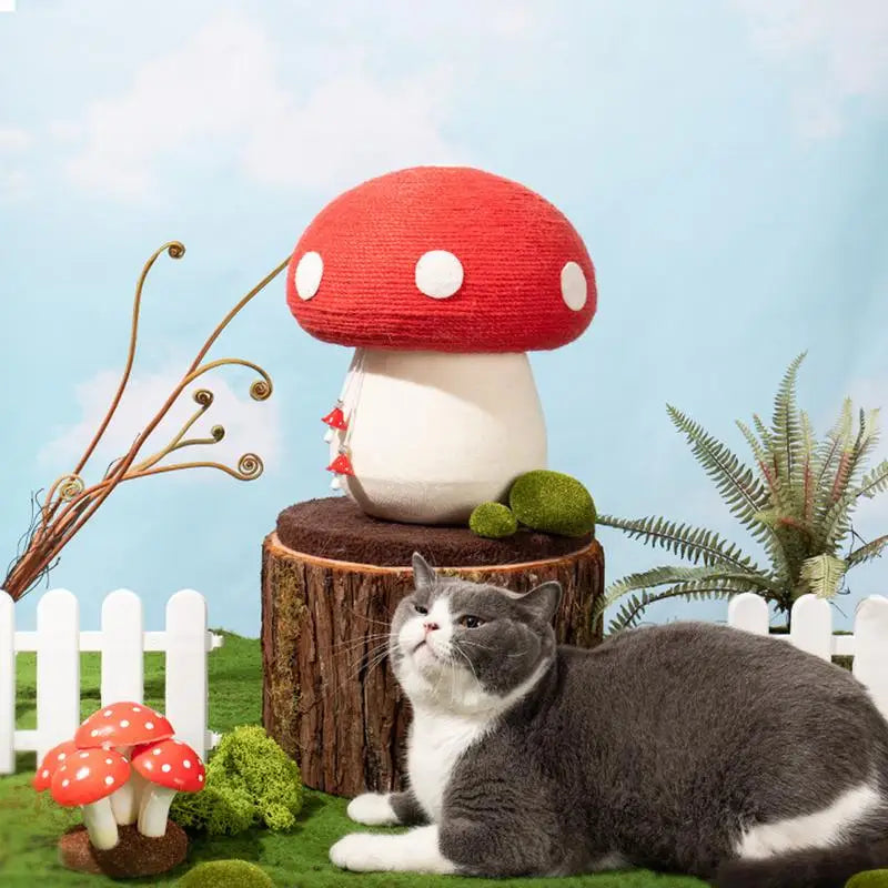 Cute Mushroom Cat Scratcher Sisal Post