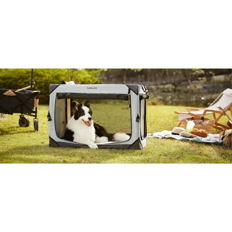 4-Door Collapsible Dog Travel Crate