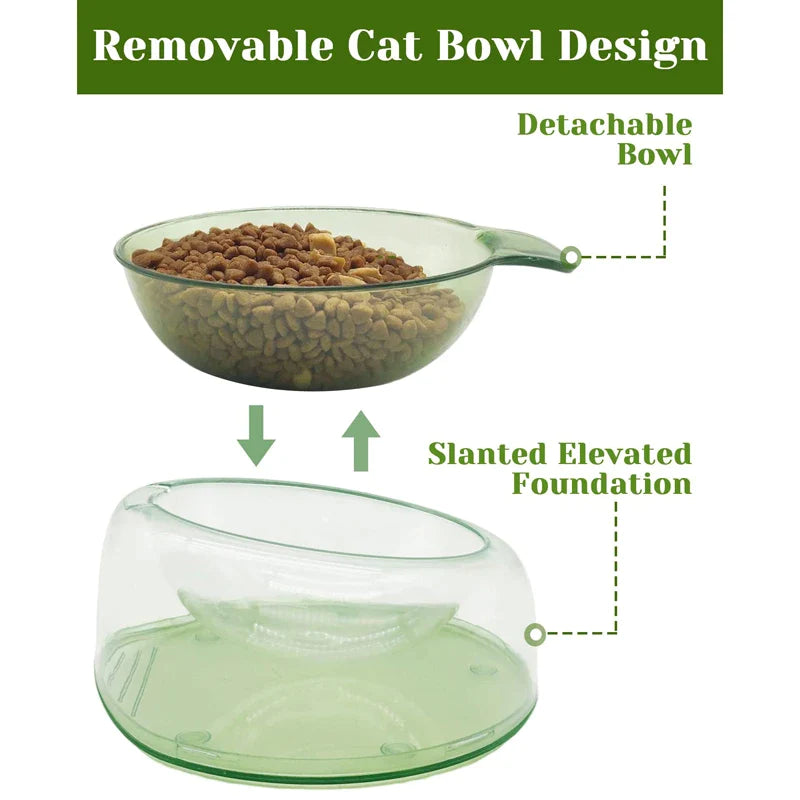 2 In 1 Non-Skidding Tilted Pet Bowl