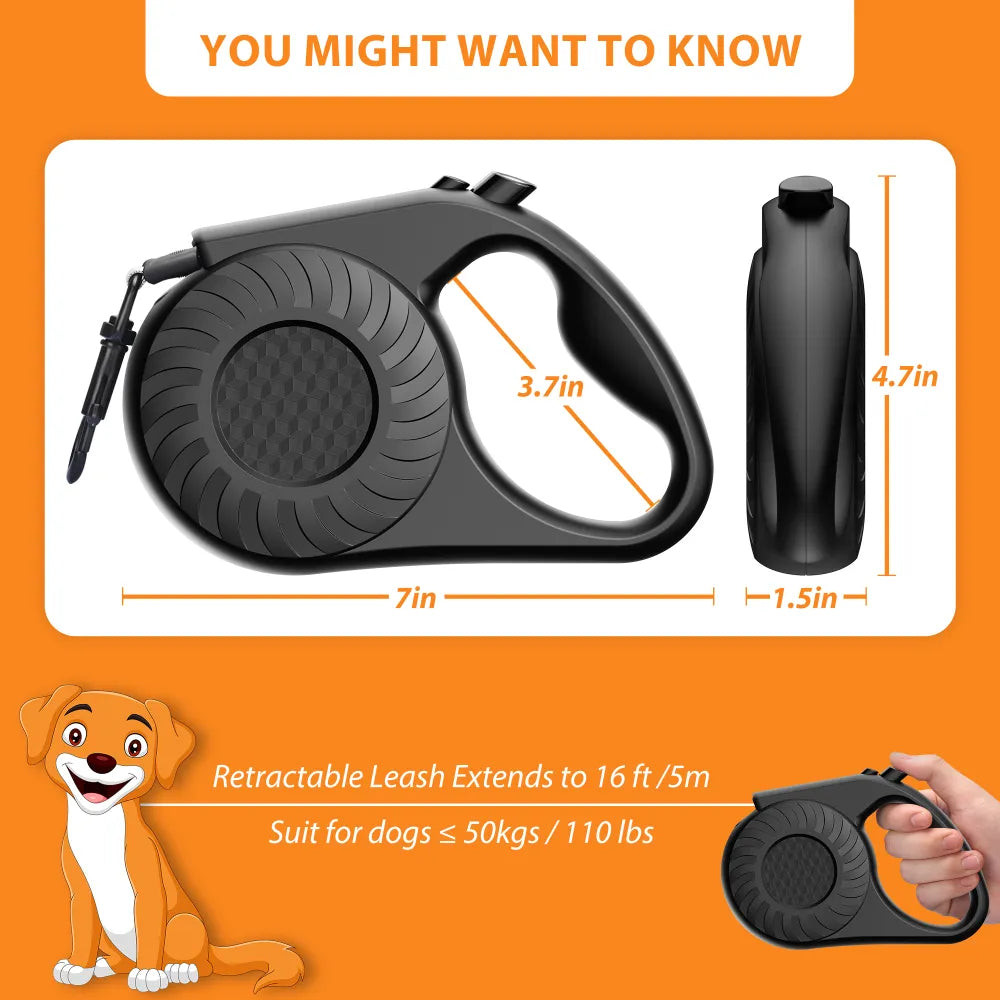 5M 50kg Retractable Large Dog Leash