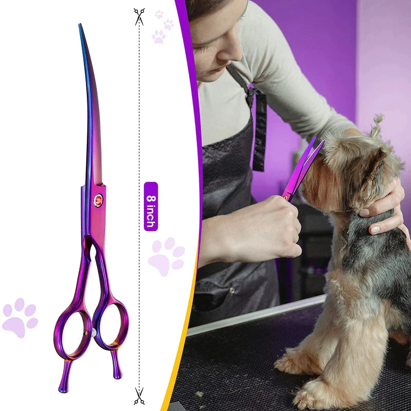 Purple Stainless Steel Ergonomic Dog Scissor