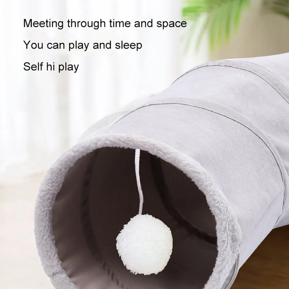 Collapsible Peek Hole Cat Tunnel