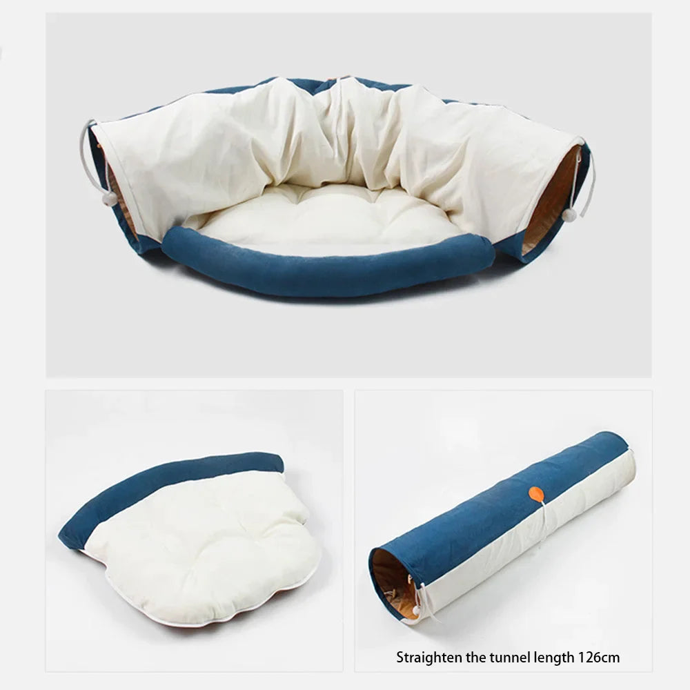 2 in 1 Large Cat Tunnel With Cushion