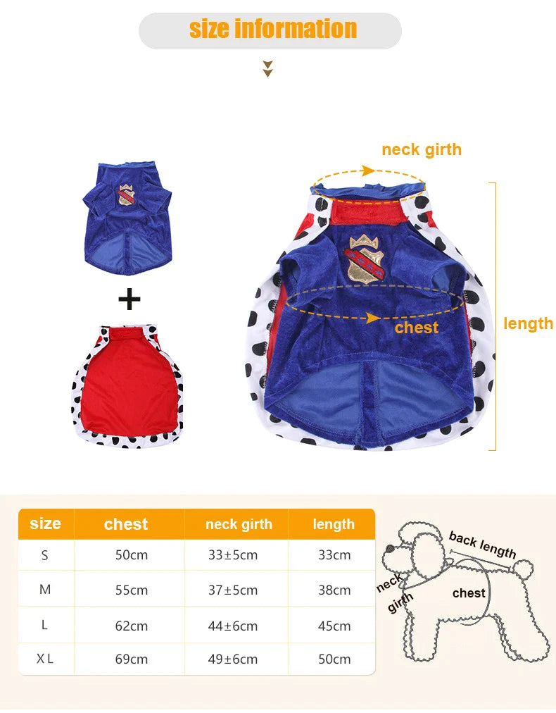 Funny Dog King Cloak Costume