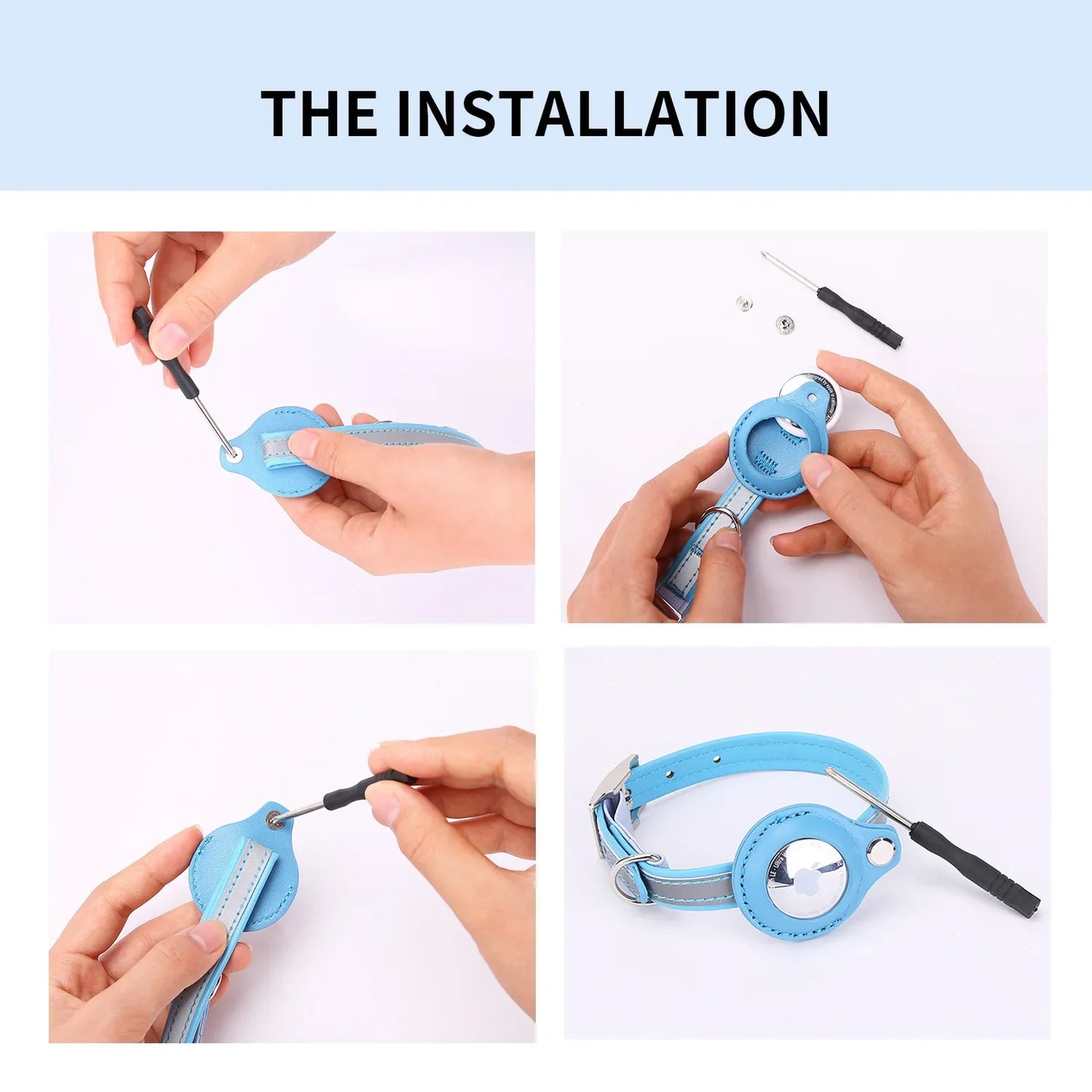 Reflective Stripes Pet AirTag Collar