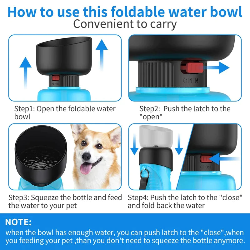 Leak-Proof 500ML Dog Water Bottle
