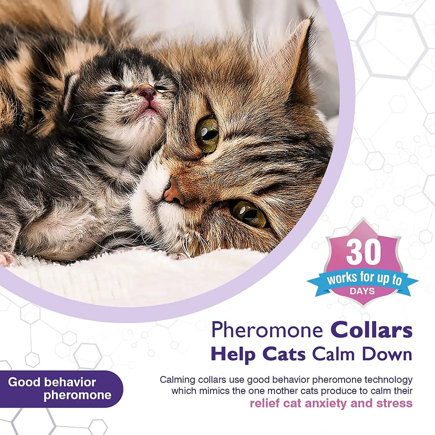 4PCS Effective Safe Cat Calming Collars