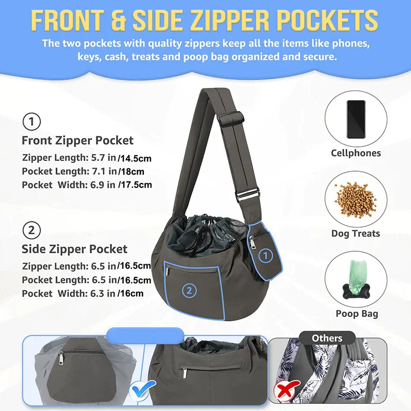 Drawstring Dog Sling Carrier Bag