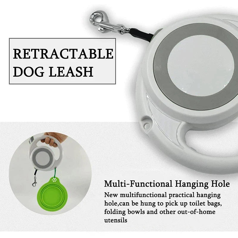 5m Retractable One-Handed Brake Dog Leash