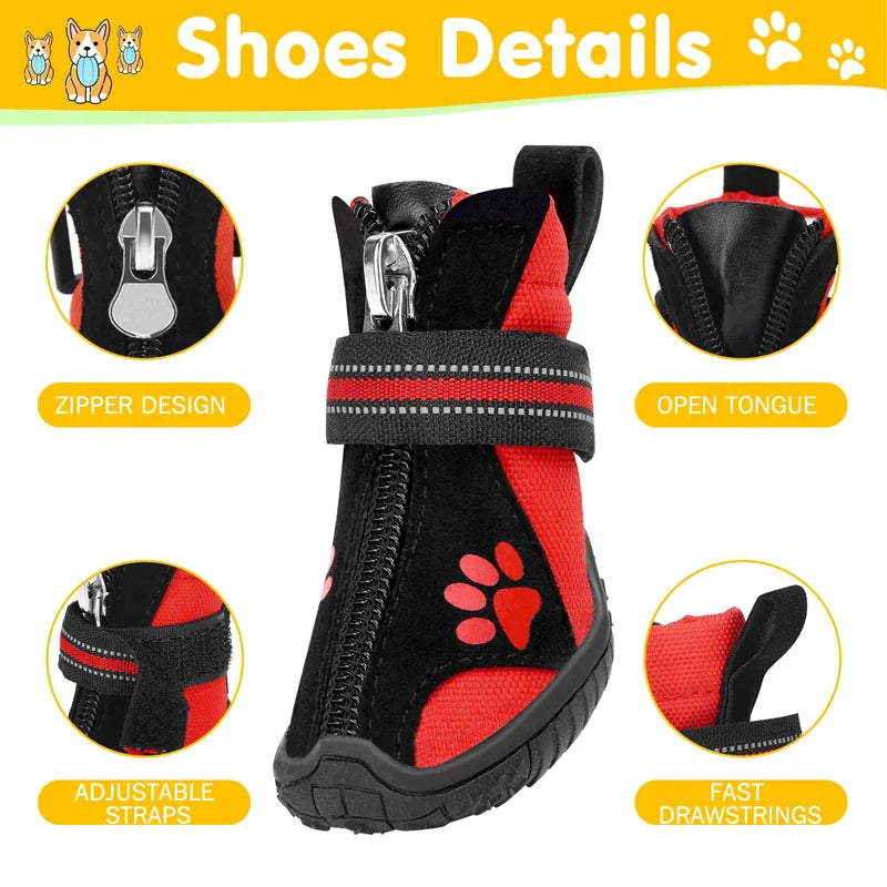 Wear-resistant Reflective Dog Shoes