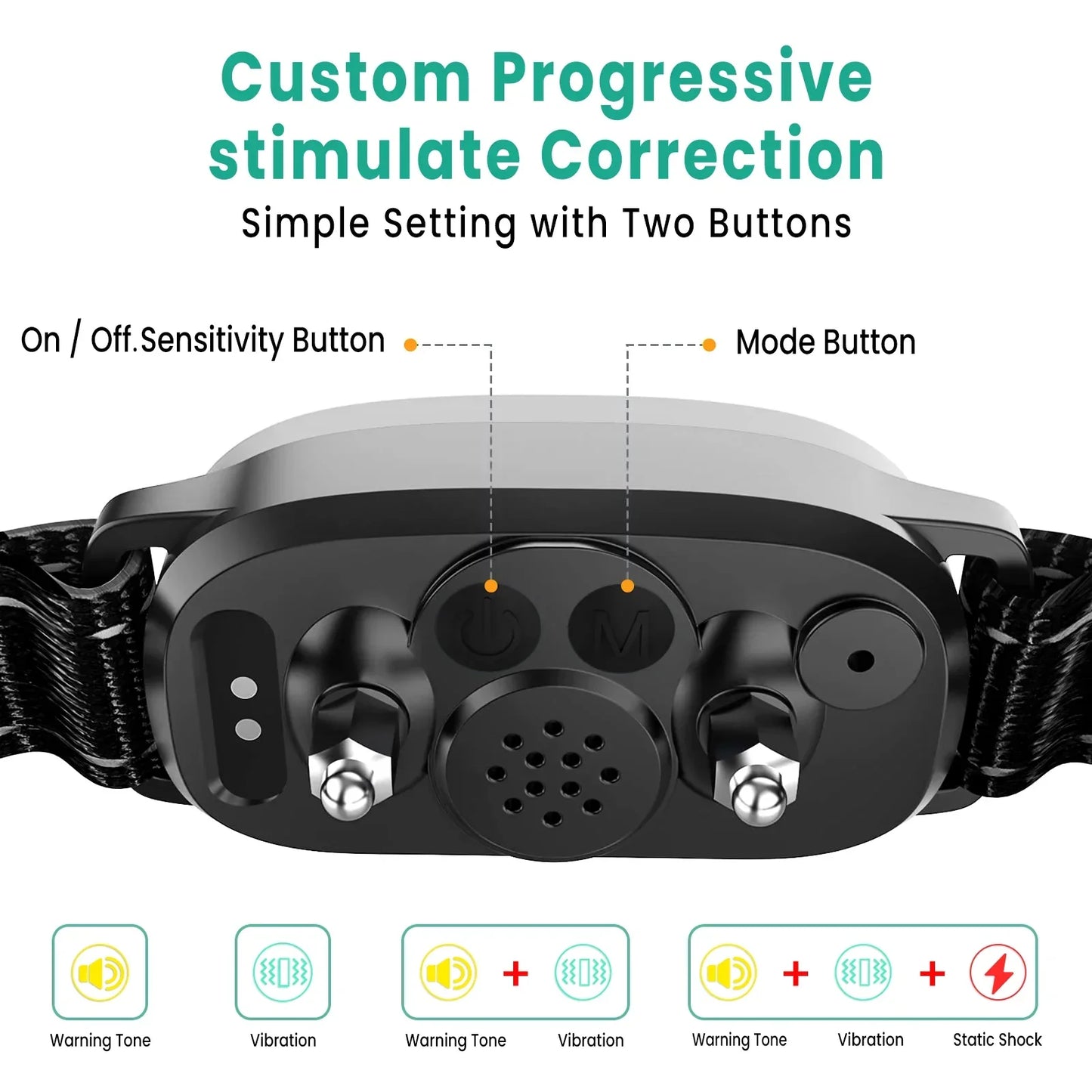 Reflective Nylon Strap Anti Bark Dog Collar
