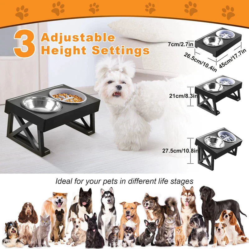 15° Tilted Elevated Dog Bowl Feeders