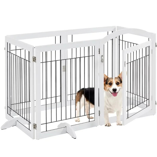 MDF & Metal 34″ Height Foldable Pet Gate