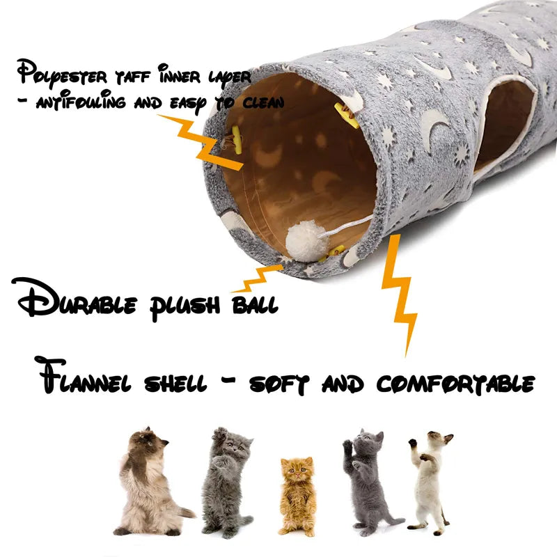 Luminous Collapsible Cat Tunnel