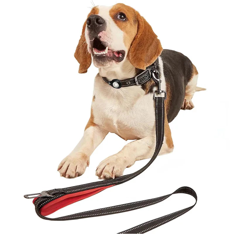 Reflective Nylon Dog AirTag Collar & Lead