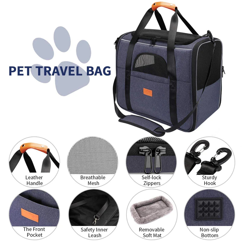 Durable Safe Locking Zipper Pet Carrier