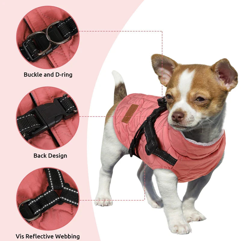 Turtleneck Dog Jacket With Harness