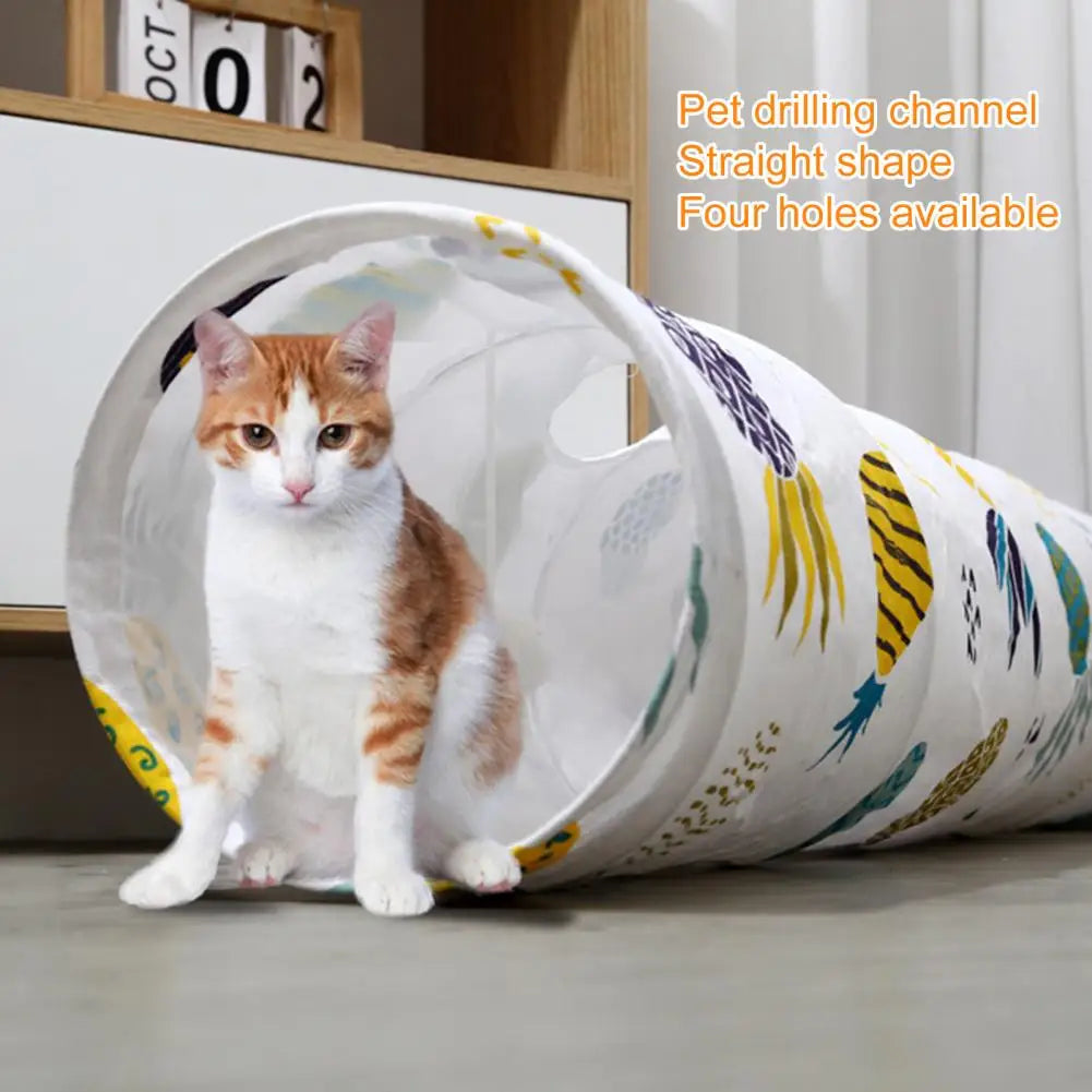 Foldable Fruit Print Cat Tunnel